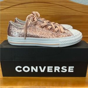 Converse Kids Sneakers in Glittery Pink and White